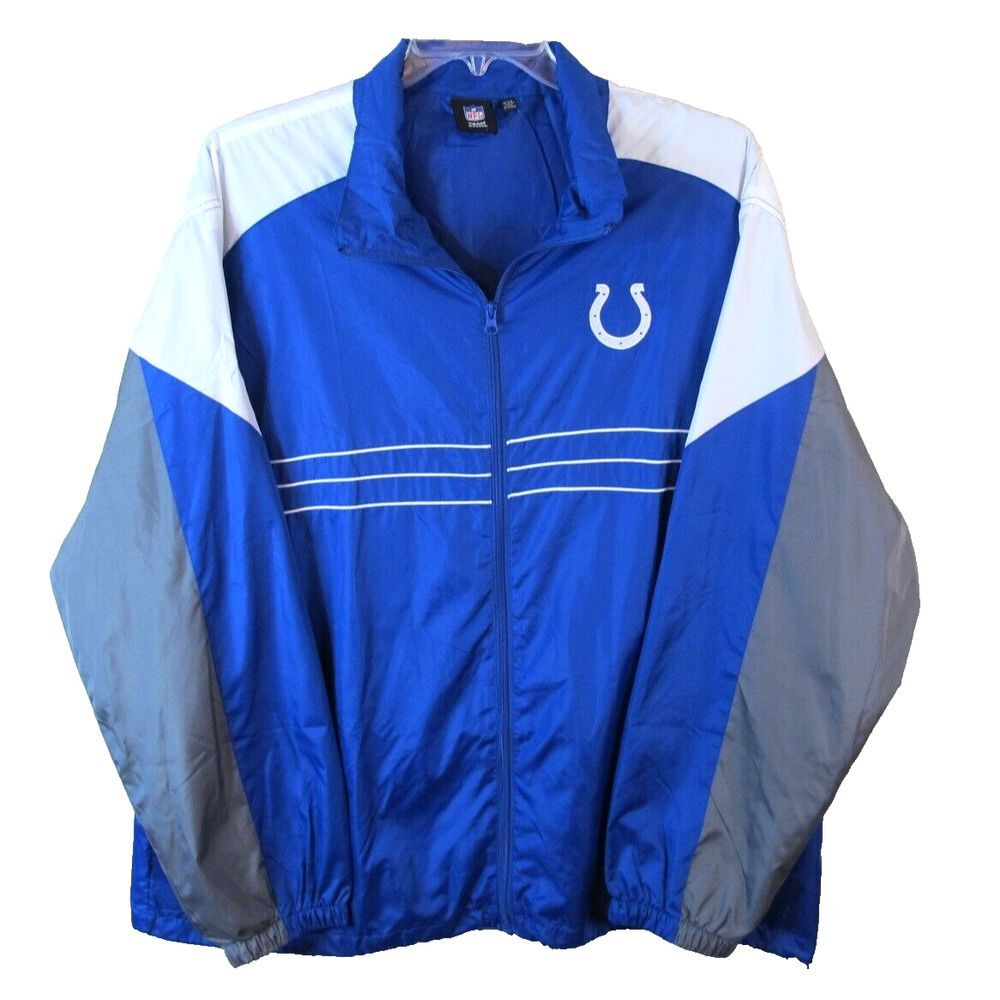 Reebok NFL Team Apparel Indianapolis Colts Full Zip Windbreaker Jacket Men's XXL